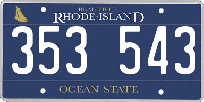RI license plate 353543