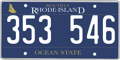 RI license plate 353546