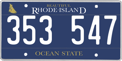 RI license plate 353547