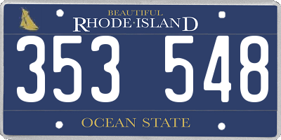 RI license plate 353548