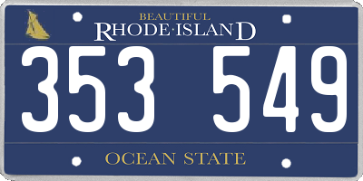 RI license plate 353549