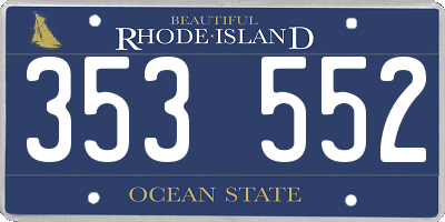 RI license plate 353552