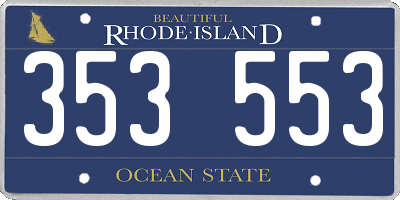 RI license plate 353553