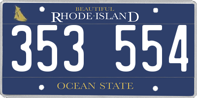 RI license plate 353554