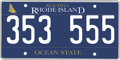 RI license plate 353555