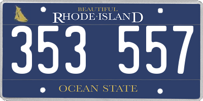 RI license plate 353557