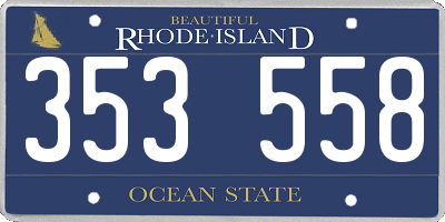 RI license plate 353558