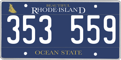 RI license plate 353559