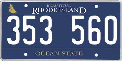 RI license plate 353560