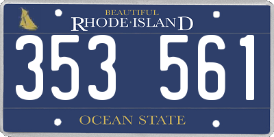 RI license plate 353561