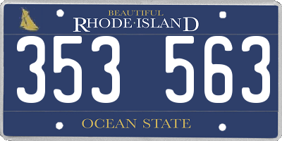 RI license plate 353563