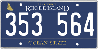 RI license plate 353564