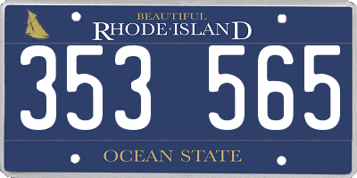 RI license plate 353565