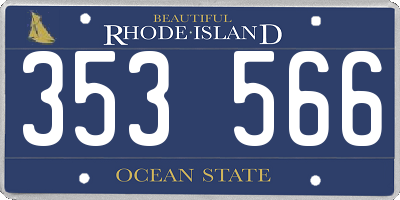 RI license plate 353566