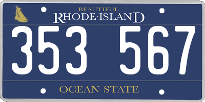 RI license plate 353567
