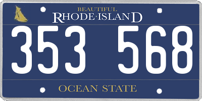 RI license plate 353568