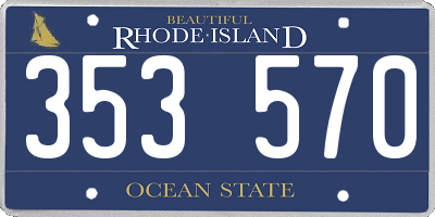 RI license plate 353570