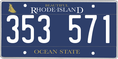 RI license plate 353571