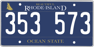 RI license plate 353573