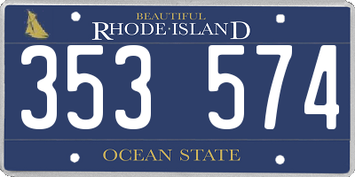 RI license plate 353574
