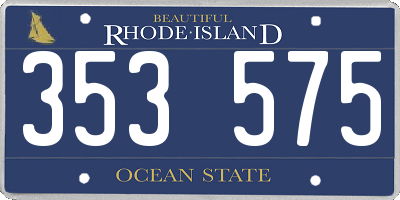 RI license plate 353575