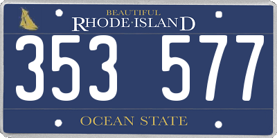 RI license plate 353577