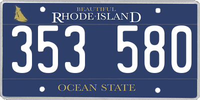 RI license plate 353580