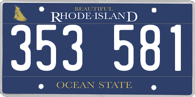 RI license plate 353581
