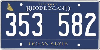 RI license plate 353582