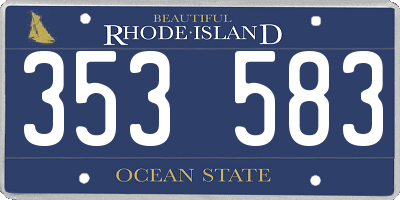 RI license plate 353583