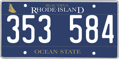 RI license plate 353584