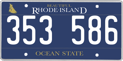 RI license plate 353586