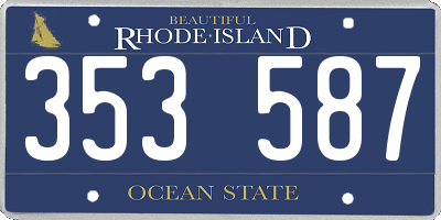 RI license plate 353587
