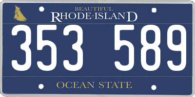 RI license plate 353589