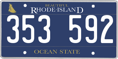 RI license plate 353592
