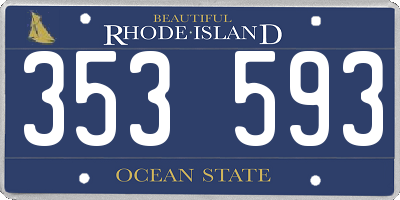 RI license plate 353593