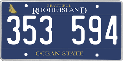 RI license plate 353594