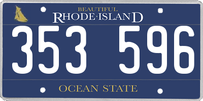 RI license plate 353596