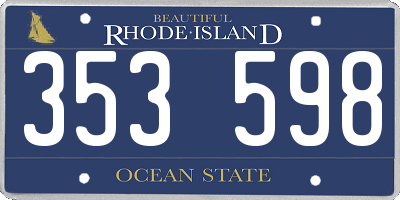 RI license plate 353598