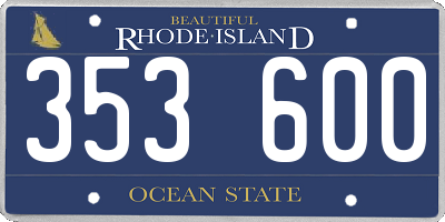 RI license plate 353600