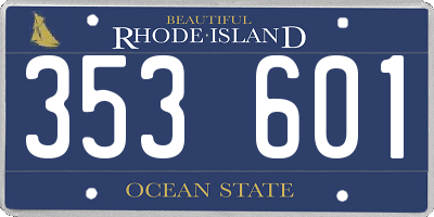RI license plate 353601
