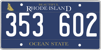 RI license plate 353602