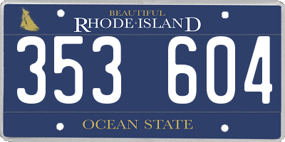 RI license plate 353604
