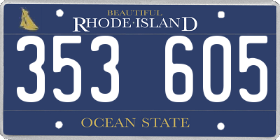 RI license plate 353605