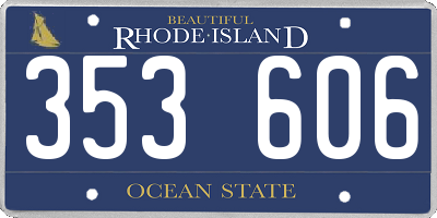 RI license plate 353606