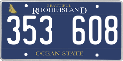 RI license plate 353608