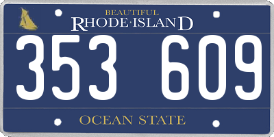 RI license plate 353609