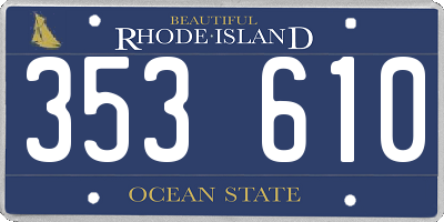 RI license plate 353610