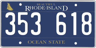 RI license plate 353618