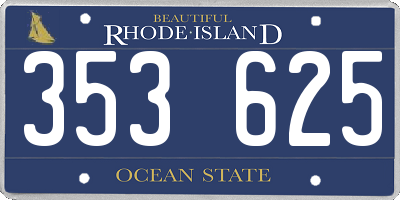 RI license plate 353625